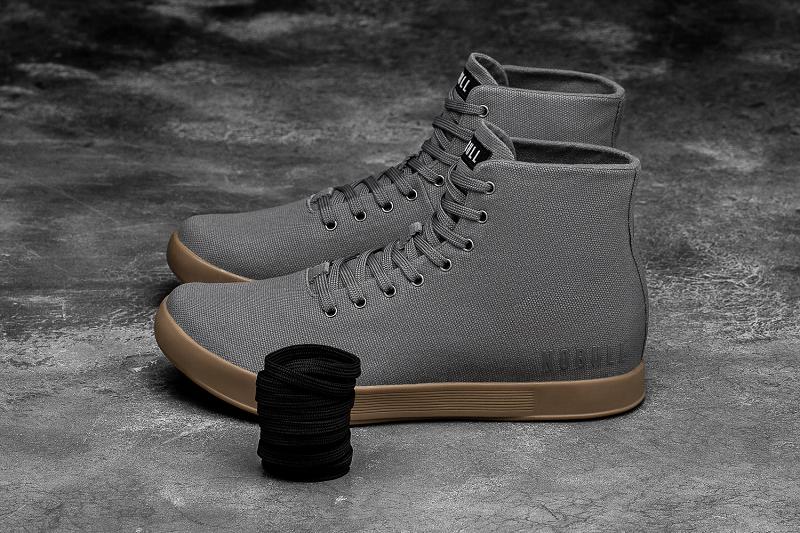 Nobull High-Top Gum Canvas Men's Trainers Dark / Grey | USA H1412A
